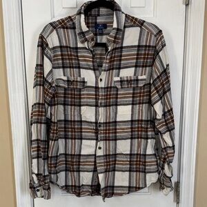 George Brown and Black Plaid Men’s Shirt